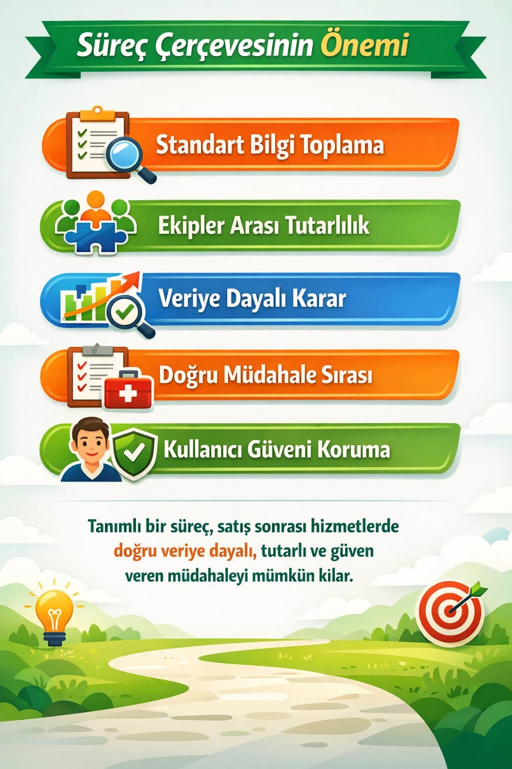 Teknik destek ekipleri için adım adım servis akış şeması